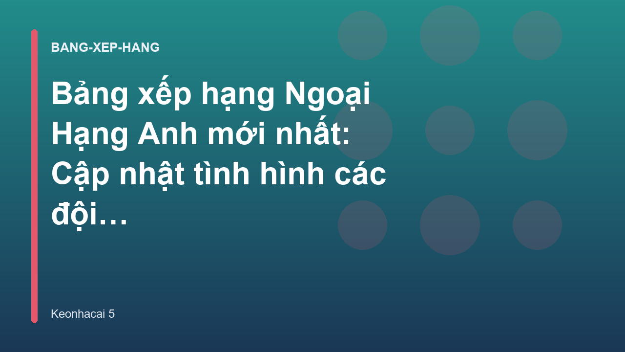 Bảng xếp hạng Ngoại Hạng Anh mới nhất: Cập nhật tình hình các đội bóng